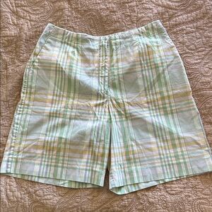 Tail Brand Green and Yellow Plaid Golf Bermuda Shorts